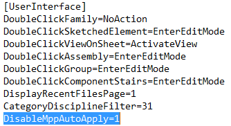 Disable properties auto apply