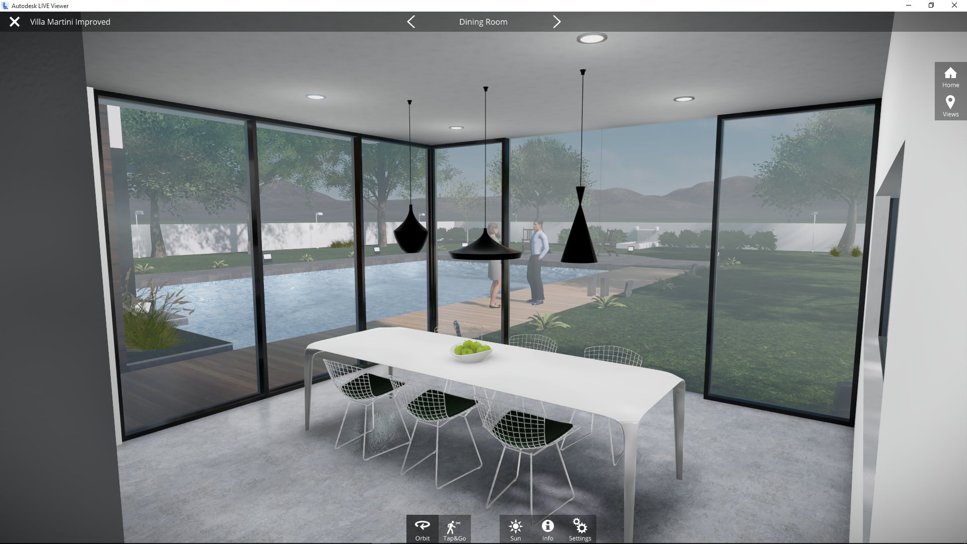 Autodesk live dining room rendering